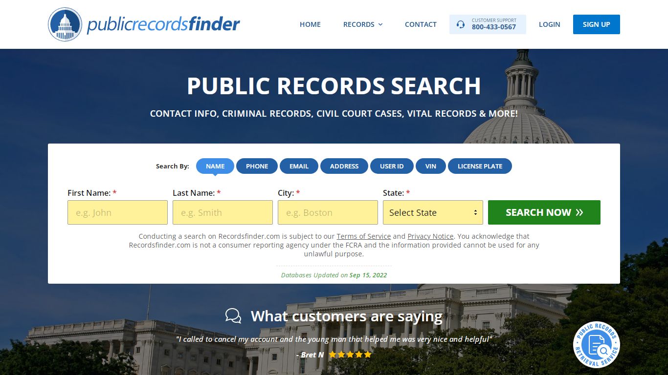 Public Records Search - Recordsfinder.com